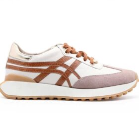 Tenis en cuero beige