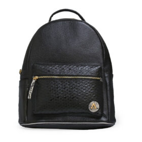 Morral en cuero negro