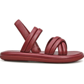 Sandalia en cuero cereza