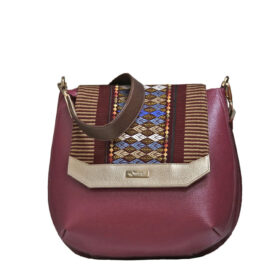 Bolso en cuero cereza