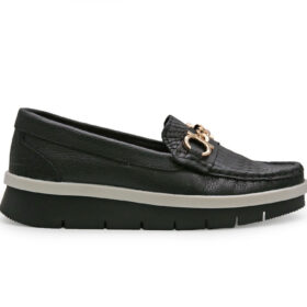 Mocasín en cuero negro