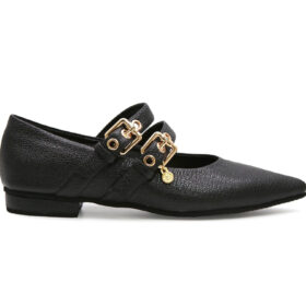 Baleta en cuero negro