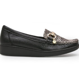 Mocasin en cuero negro