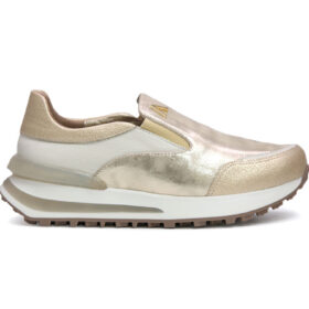 Tenis en cuero dorado