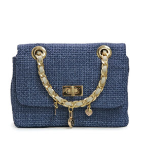 Bolso en cuero azul