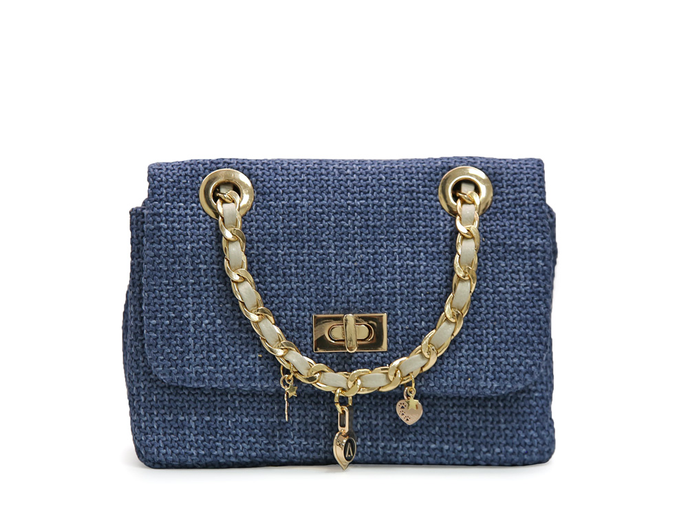 Bolso en cuero azul