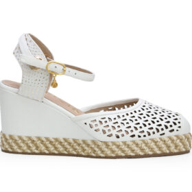 Sandalia en cuero blanco