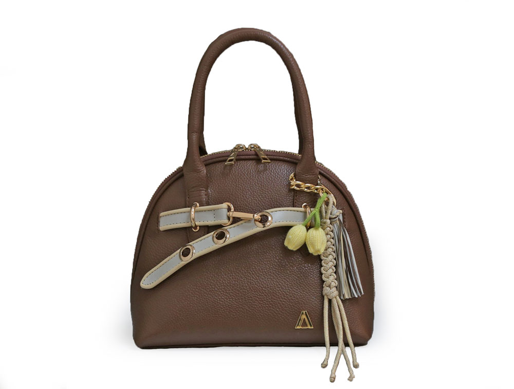 Bolso en cuero castor