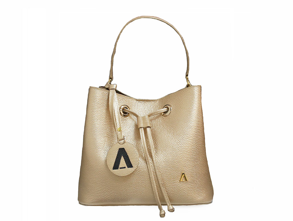 Bolso en cuero oro