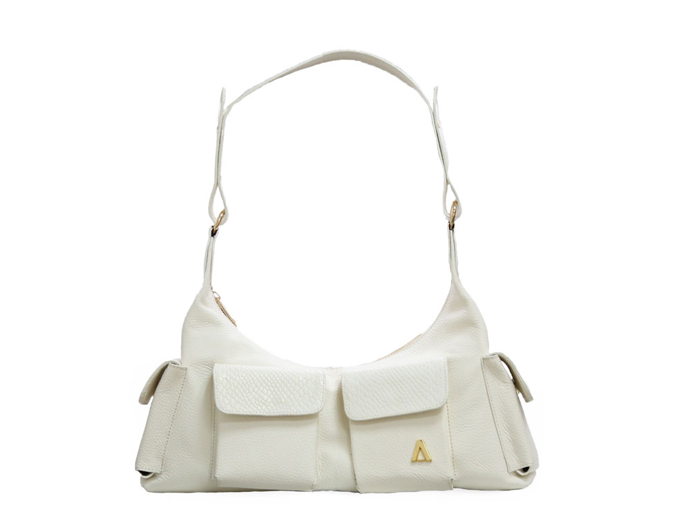 Bolso en cuero blanco