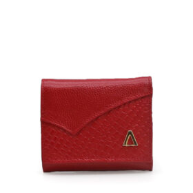 billetera en cuero rojo