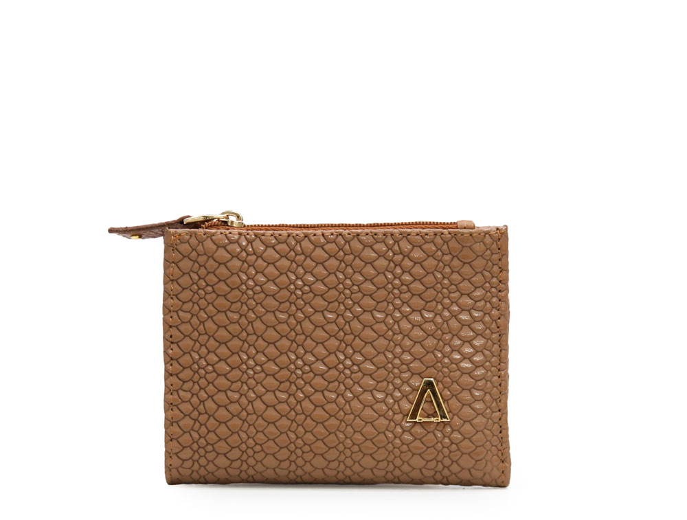 Billetera en cuero miel