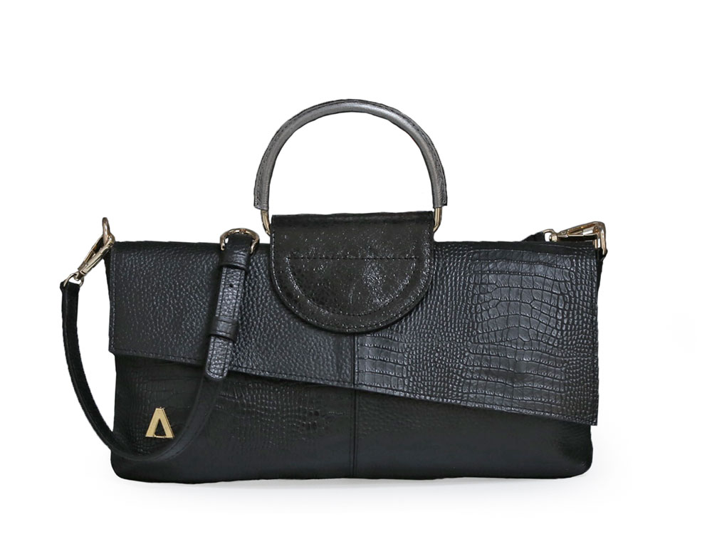 Bolso en cuero negro