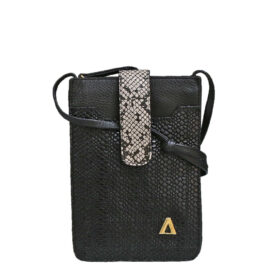 Portadocumento en cuero negro