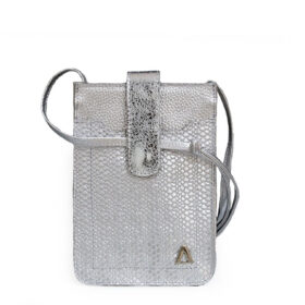 Portadocumento en cuero plata