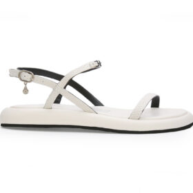 Sandalia en cuero blanco