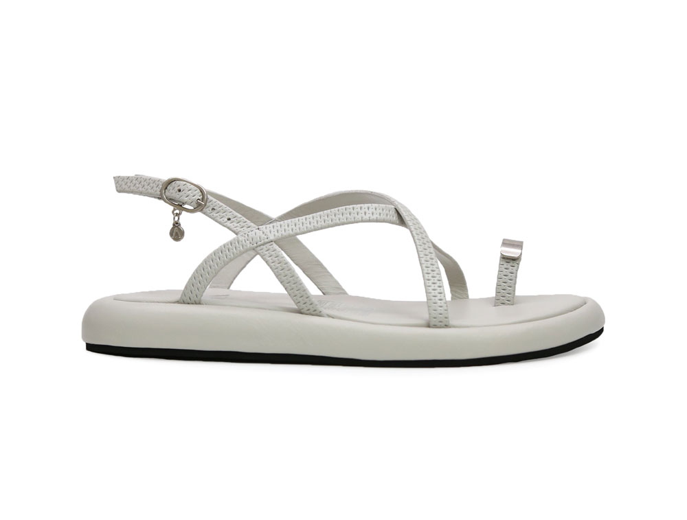 Sandalia en cuero grey