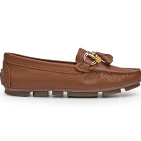 Mocasín en cuero coñac