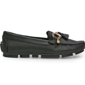 Mocasín en cuero negro