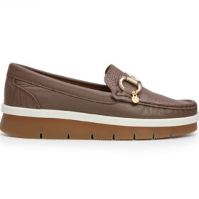 Mocasin en cuero brownie