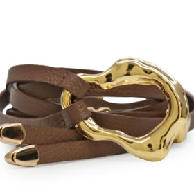 Cinturón en cuero castor