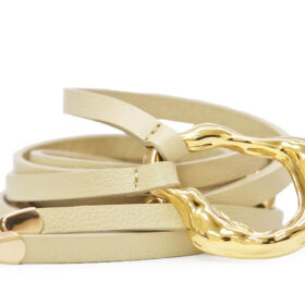 Cinturón en cuero nata