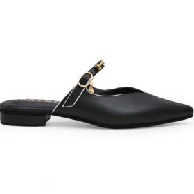 Zueco en cuero negro