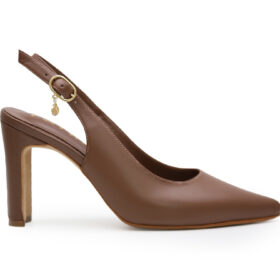 Zapatilla de tacon en cuero