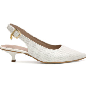 Zapatilla de tacon en cuero white