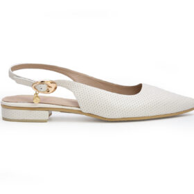 Baleta en cuero white