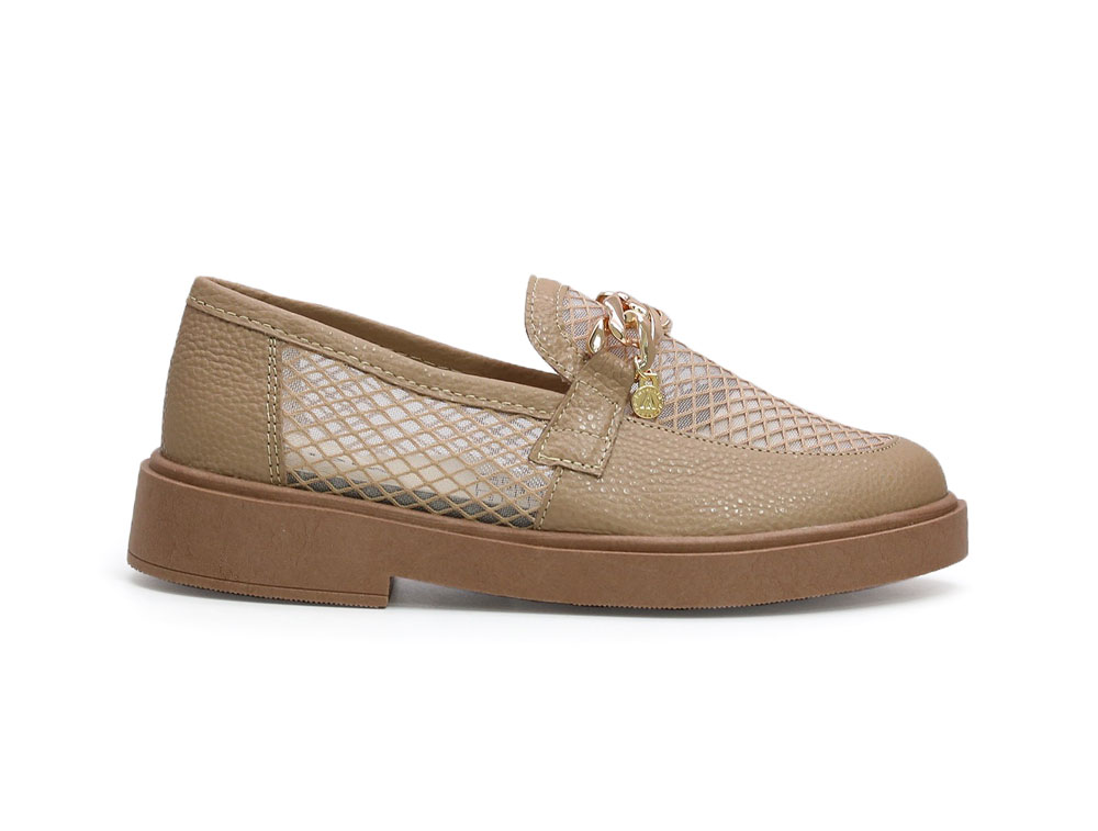 Mocasín en cuero natural