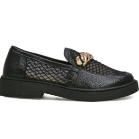 Mocasín en cuero negro