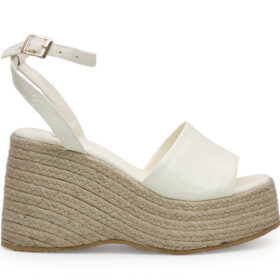 Sandalia en cuero blanco