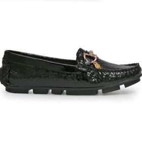 Mocasín en cuero negro