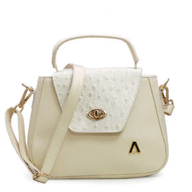 Bolso en cuero talco