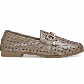 Baleta en cuero arena