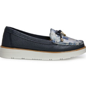 Mocasin en cuero azul