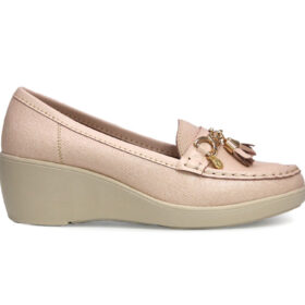 Mocasín en cuero nude