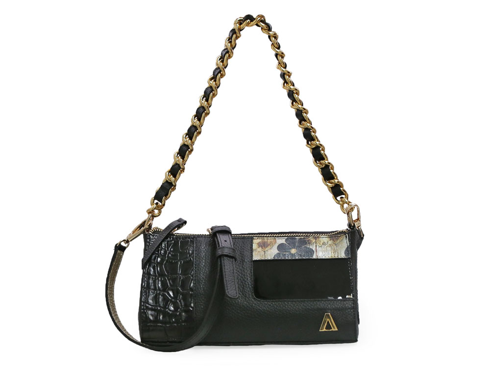 Bolso en cuero negro