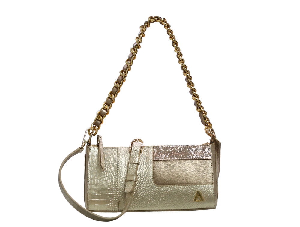Bolso en cuero oro