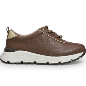 Tenis en cuero castor