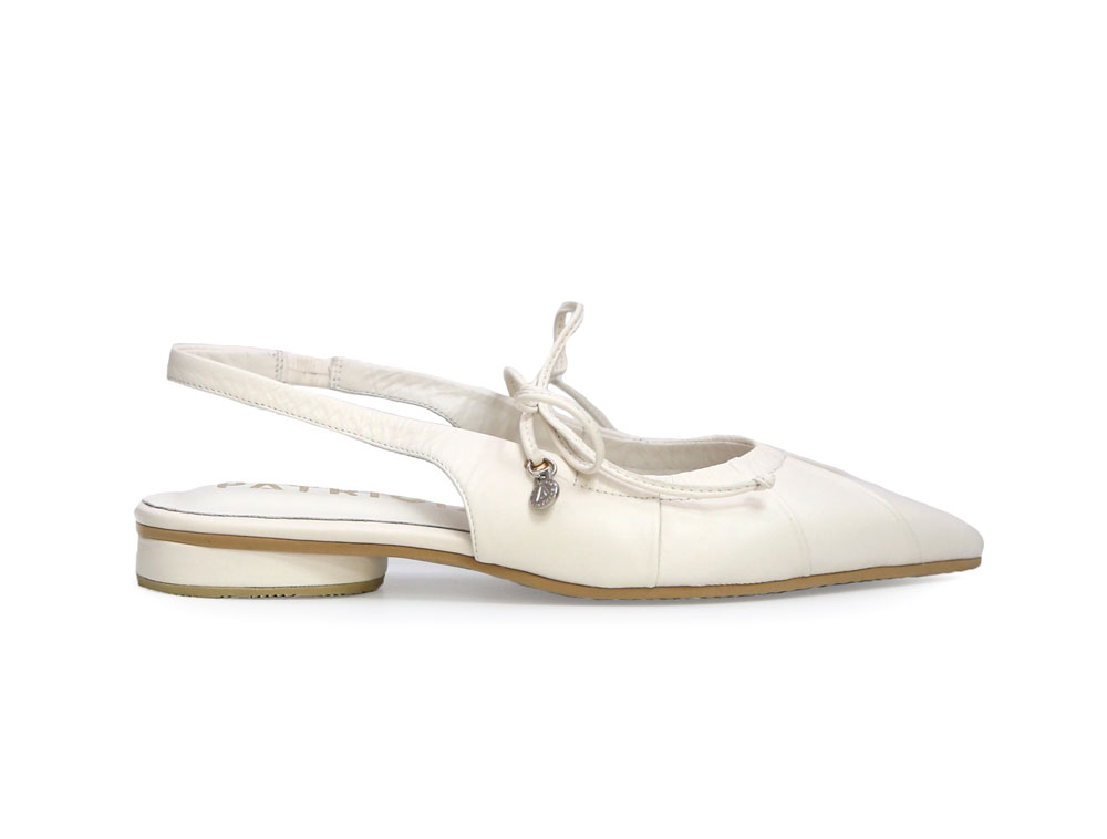 Baleta en cuero white