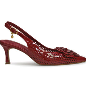 Zapatilla de tacon en cuero rust