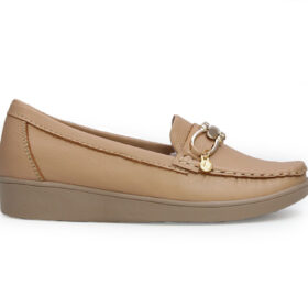 Mocasín en cuero camel