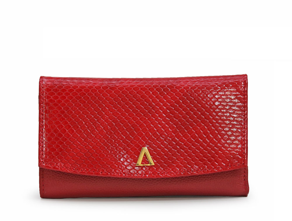 Billetera en cuero rojo
