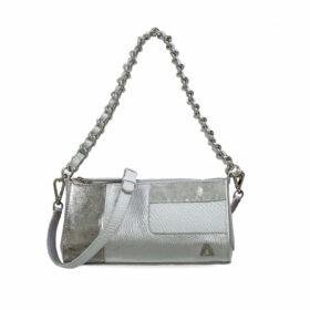 Bolso en cuero plata