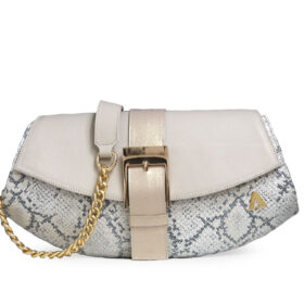 Bolso en cuero talco