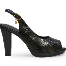 Sandalia en cuero negro