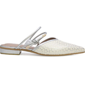 Zueco en cuero plata