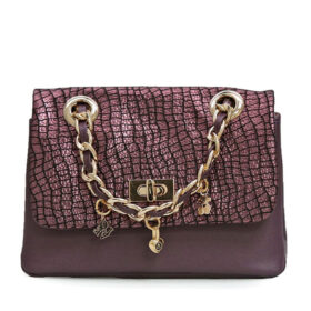 Bolso en cuero berenjena